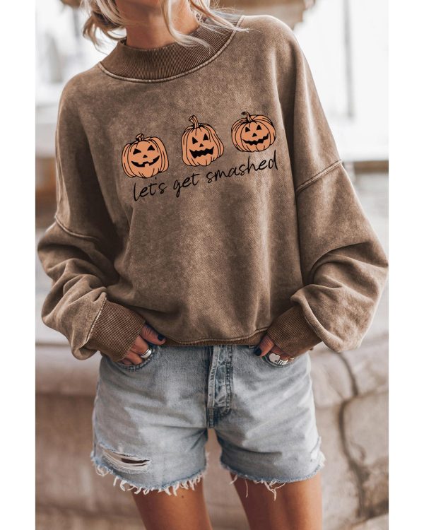 Azura Exchange Lets Get Smashed Halloween Pumpkin Graphic Sweatshirt – L