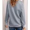 Azura Exchange Quilted Stand Neck Pullover Sweatshirt with Fake Front Pocket – M