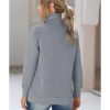 Azura Exchange Quilted Stand Neck Pullover Sweatshirt with Fake Front Pocket – M