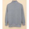 Azura Exchange Quilted Stand Neck Pullover Sweatshirt with Fake Front Pocket – M