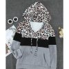 Azura Exchange Leopard Splicing Kangaroo Hoodie – L