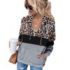 Azura Exchange Leopard Splicing Kangaroo Hoodie – L