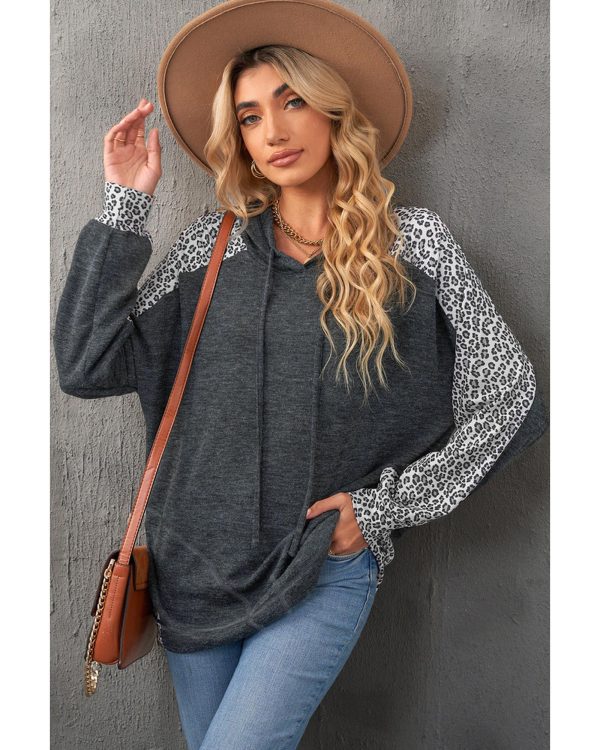 Azura Exchange Patchwork Leopard Pullover Hoodie – L