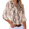 Azura Exchange Snake Print Shirt with Pockets – L