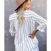 Azura Exchange Striped V Neck Pocket Long Sleeve Top – 2XL