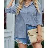 Azura Exchange Buttoned Pocket Long Sleeve Shirt – S