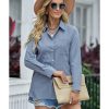 Azura Exchange Buttoned Pocket Long Sleeve Shirt – S