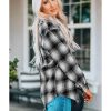 Azura Exchange Plaid Buttons Pocketed Shacket – L