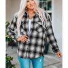 Azura Exchange Plaid Buttons Pocketed Shacket – L