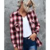 Azura Exchange Plaid Shacket with Buttons Pockets – L