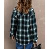 Azura Exchange Plaid Buttons Pocketed Shacket – M