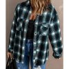 Azura Exchange Plaid Buttons Pocketed Shacket – M