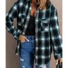 Azura Exchange Plaid Buttons Pocketed Shacket – M