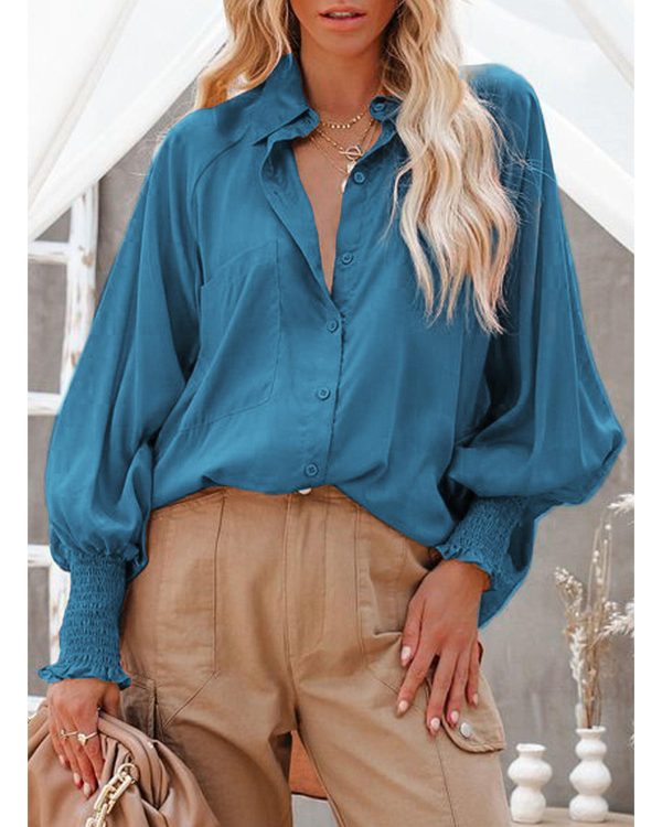 Azura Exchange Pocketed Billowy Sleeves Shirt – 2XL