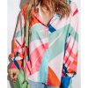 Azura Exchange Abstract Print Cuffed Sleeve Shirt – 2XL