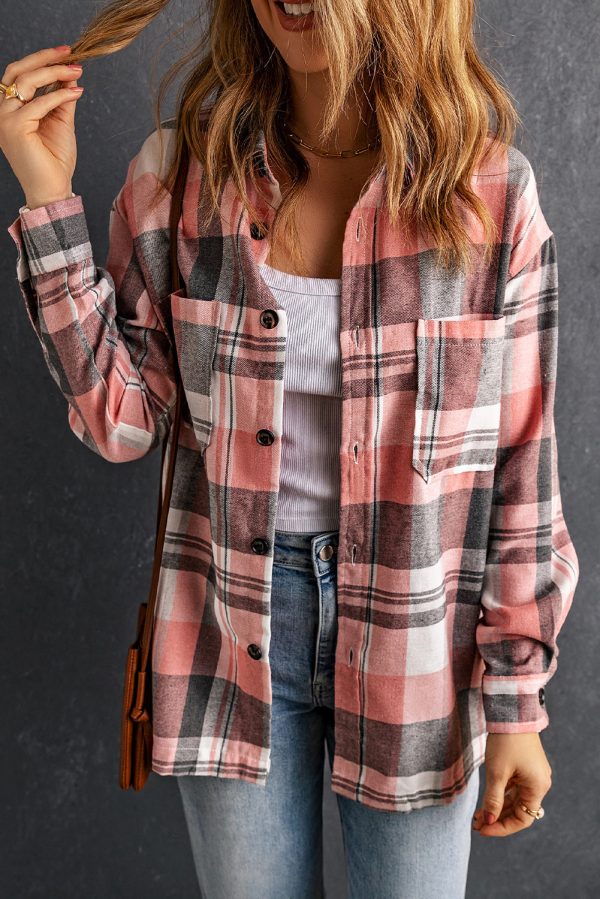 Azura Exchange Button Up Plaid Shirt – L