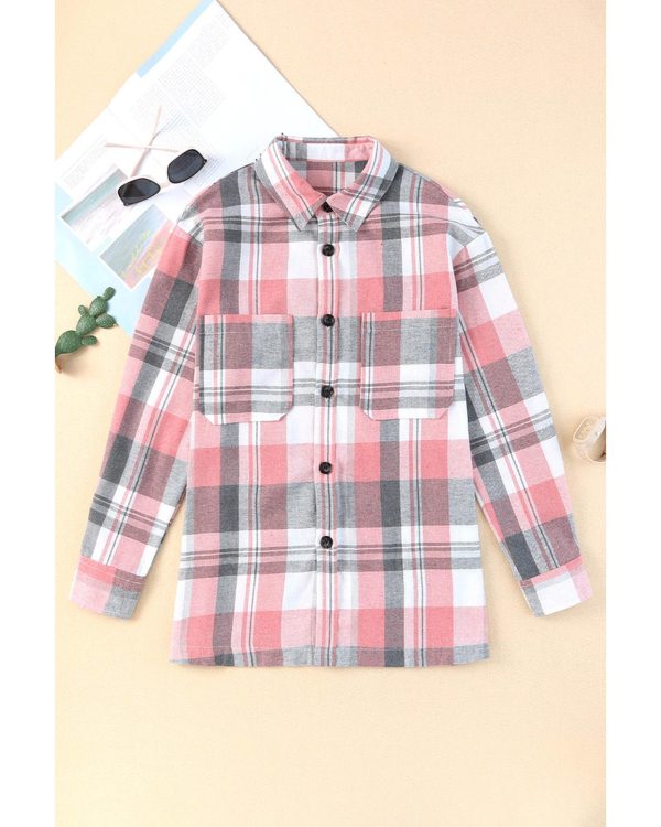 Azura Exchange Button Up Plaid Shirt – L