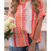 Azura Exchange Buttoned Geometric Striped Shirt – L