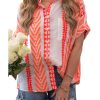 Azura Exchange Buttoned Geometric Striped Shirt – L