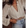 Azura Exchange Long Sleeve Button Up Lace Shirt – XL