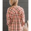 Azura Exchange Plaid Pattern Shirt with Rounded Hem – L