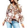 Azura Exchange Button Flap Pocket Shirt with Western Aztec Pattern – L