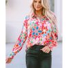 Azura Exchange Floral Print Bubble Sleeve Shirt – 2XL