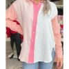 Azura Exchange Long Sleeve Color Block Patchwork Shirt – L