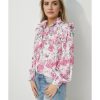 Azura Exchange Frilled Collar Floral Bubble Sleeve Shirt – L