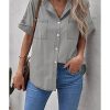 Azura Exchange Denim Shirt with Turn-down Collar – M