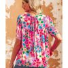 Azura Exchange Flower Print Puff Sleeve Top – L