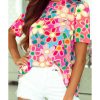 Azura Exchange Flower Print Puff Sleeve Top – L