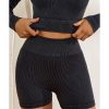 Azura Exchange Ribbed Knit Butt Lifter Yoga Shorts – L