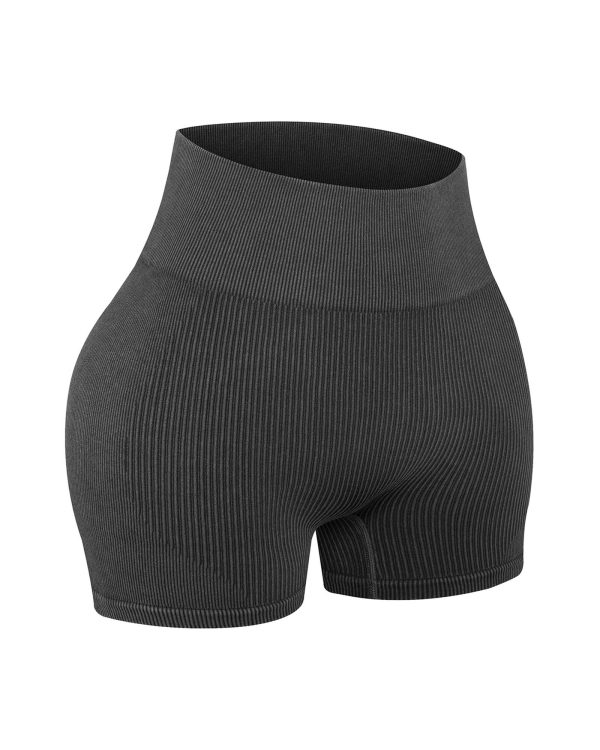 Azura Exchange Ribbed Knit Butt Lifter Yoga Shorts – L