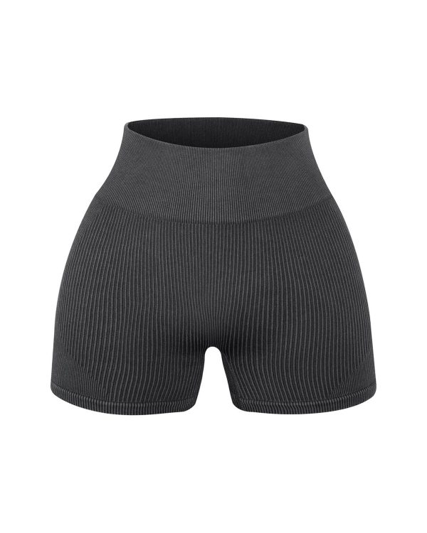 Azura Exchange Ribbed Knit Butt Lifter Yoga Shorts – L