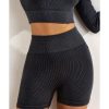 Azura Exchange Ribbed Knit Butt Lifter Yoga Shorts – L