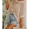 Azura Exchange Knit Ribbed Round Neck Short Sleeve Sweater Tee – L