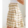 Azura Exchange Plaid Print Ruffle Tiered Mini Skirt – L