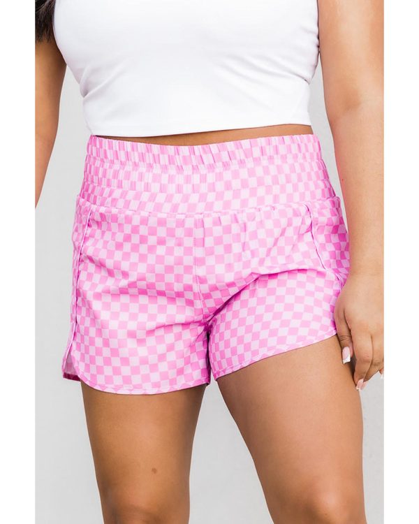 Azura Exchange High Waisted Plaid Athletic Shorts – L