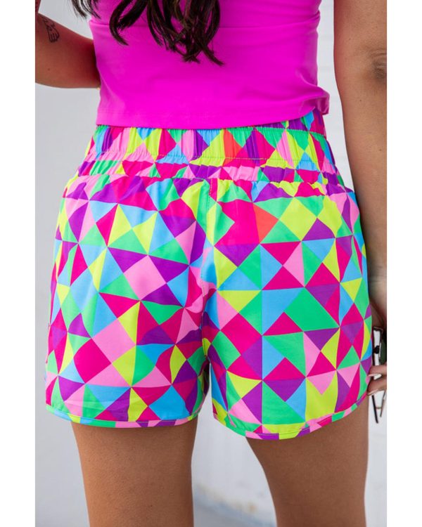 Azura Exchange Geometric High Waisted Athletic Shorts – M