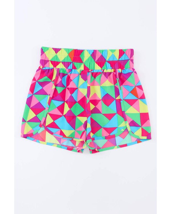 Azura Exchange Geometric High Waisted Athletic Shorts – M