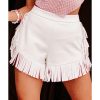 Azura Exchange Fringe Trim Fit Flare Shorts – 16 US