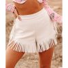 Azura Exchange Fringe Trim Fit Flare Shorts – 16 US