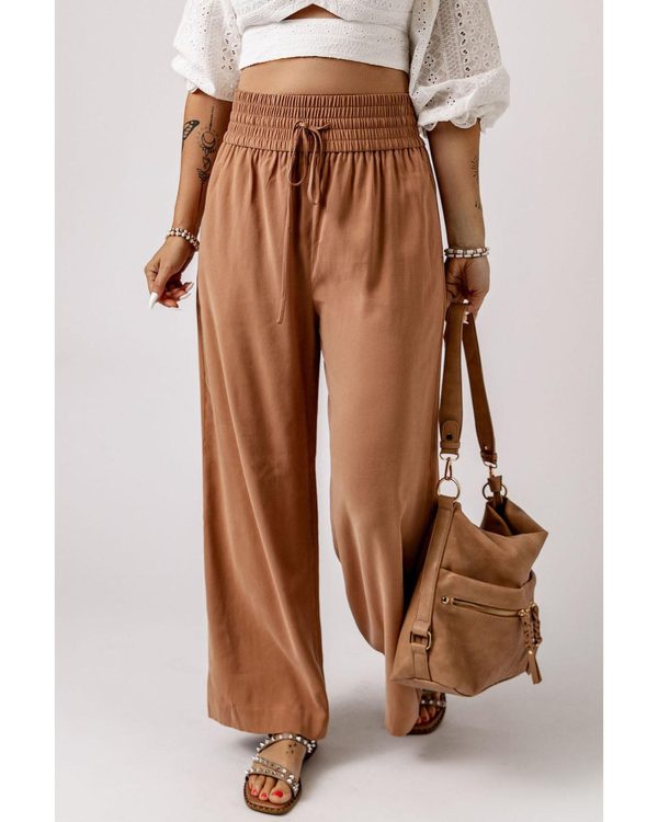 Azura Exchange Elastic Waist Casual Wide Leg Pants – L