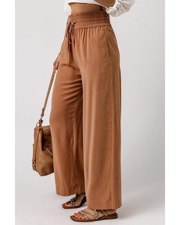 Azura Exchange Elastic Waist Casual Wide Leg Pants – L