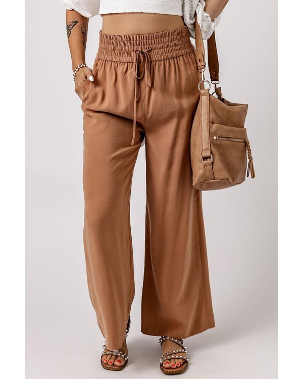 Azura Exchange Elastic Waist Casual Wide Leg Pants – L