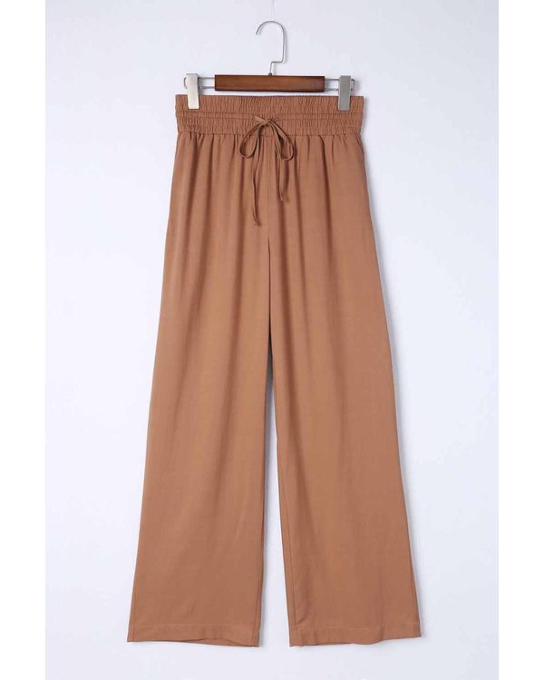 Azura Exchange Elastic Waist Casual Wide Leg Pants – L