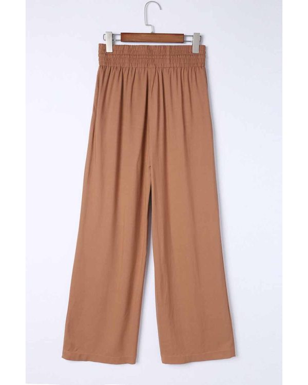 Azura Exchange Elastic Waist Casual Wide Leg Pants – L