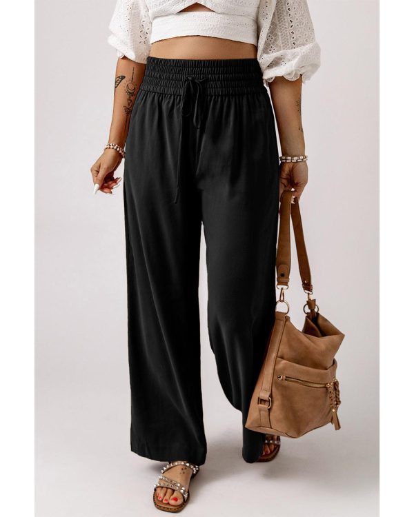 Azura Exchange Casual Wide Leg Pants with Drawstring Elastic Waist – M