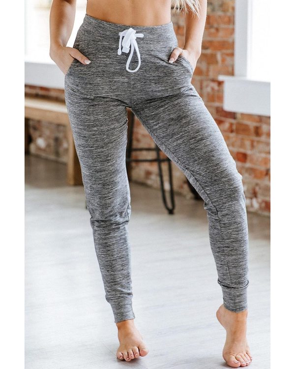 Azura Exchange Soft Gray Joggers with Drawstring Waist and Pockets – L